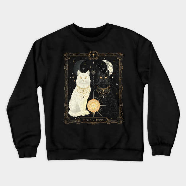 Cat Tarot Feline Futures Foretold Crewneck Sweatshirt by Josephine7